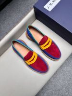 J.M.WESTON Red calfskin Leather Shoes-J.M.WESTON Man Business Leather Shoes
